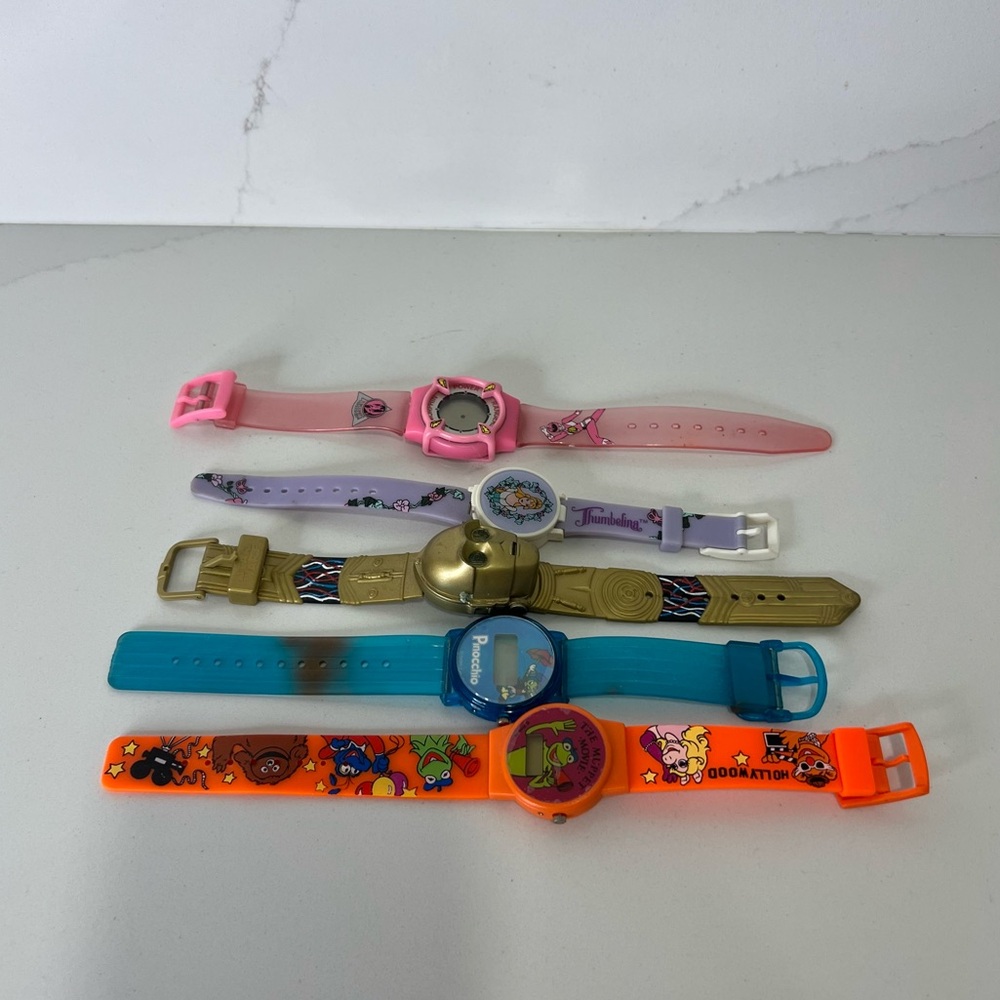 Vintage Kids Cartoon Watch Lot Colorful Fun Unisex One Size
